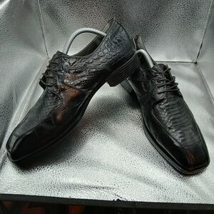 Stacy Adams Black Classic Snakeskin Oxford Elegance Men's Size 10